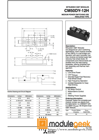 1PCS MITSUBISHI CM50DY-12H POWER SUPPLY MODULE  NEW 100%  Best price and quality assurance
