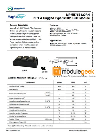 1PCS MAGNACHIP MPMB75B120RH POWER SUPPLY MODULE  NEW 100%  Best price and quality assurance