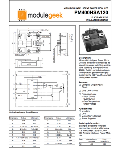 1Pcs Power Supply Module Mitsubishi Pm400Hsa120 New 100% Best Price And Quality Assurance Module