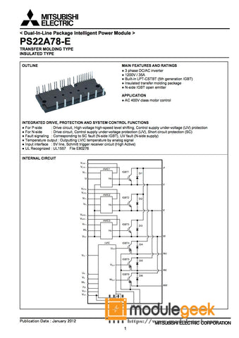 1PCS MITSUBISHI PS22A78-E POWER SUPPLY MODULE NEW 100%  Best price and quality assurance