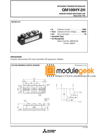 1PCS MITSUBISHI QM100HY-2H POWER SUPPLY MODULE NEW 100%  Best price and quality assurance