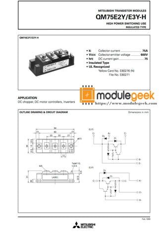 1PCS MITSUBISHI QM75E2Y-H POWER SUPPLY MODULE NEW 100%  Best price and quality assurance