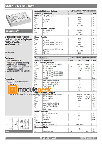 1PCS SEMIKRON SKIIP38NAB12T4V1 POWER SUPPLY MODULE NEW 100%  Best price and quality assurance