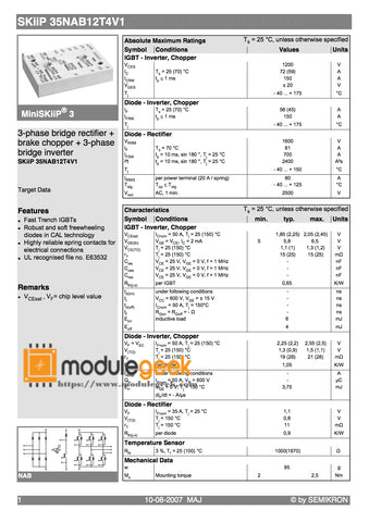 1PCS SEMIKRON SKIIP35NAB12T4V1 POWER SUPPLY MODULE NEW 100% Best price and quality assurance