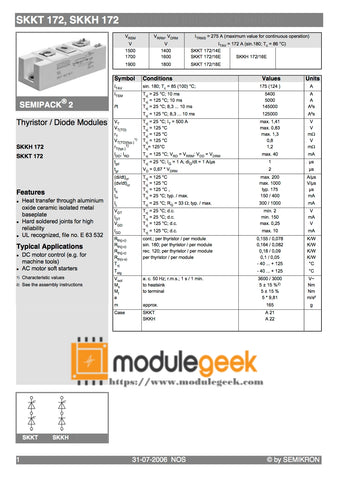 1PCS SEMIKRON SKKT172/18E POWER SUPPLY MODULE NEW 100% Best price and quality assurance