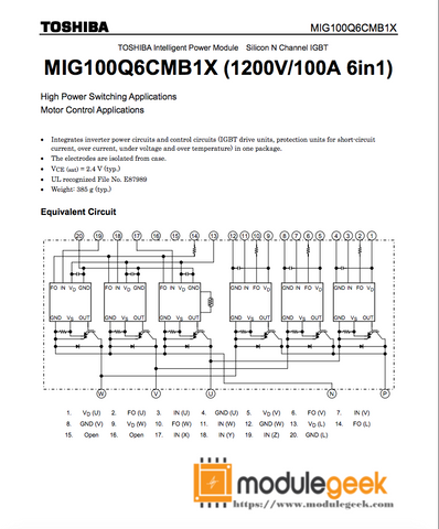 1PCS TOSHIBA MIG100Q6CMB1X POWER SUPPLY MODULE NEW 100% Best price and quality assurance