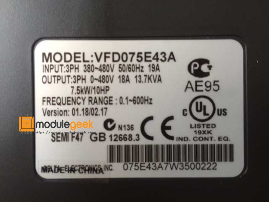 1PCS DELTA VFD075E43A POWER SUPPLY MODULE NEW 100% Best price and quality assurance