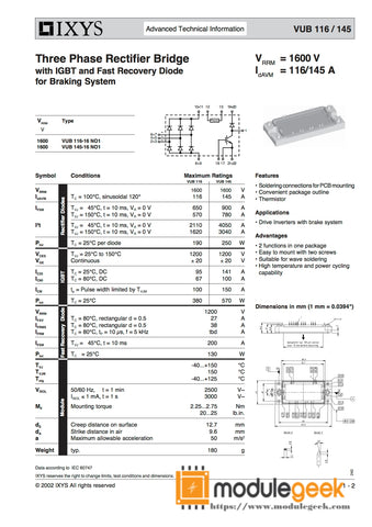 1PCS IXYS VUB145-16NO1 POWER SUPPLY MODULE VUB145-16N01 NEW 100% Best price and quality assurance