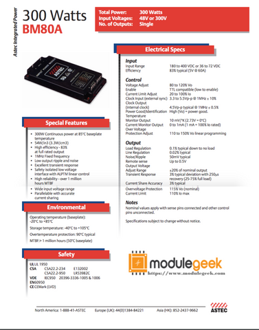1PCS ASTEC BM80A-300L-050F60 POWER SUPPLY MODULE NEW 100% Best price and quality assurance