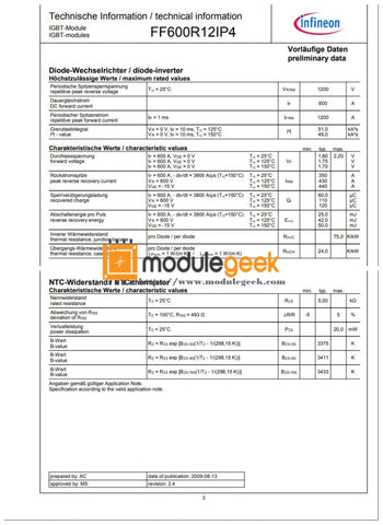 Power Supply Module Infineon Ff600R12Ip4 New 100% Best Price And Quality Assurance Module