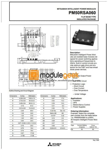 Power Supply Module Mitsubishi Pm50Rsa060 New 100% Best Price And Quality Assurance Module