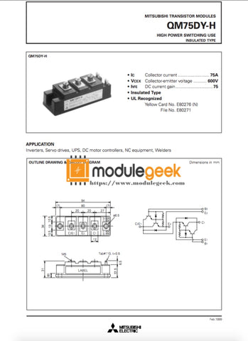 Power Supply Module Mitsubishi Qm75Dy-H New 100% Best Price And Quality Assurance Module