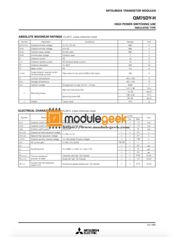 Power Supply Module Mitsubishi Qm75Dy-H New 100% Best Price And Quality Assurance Module